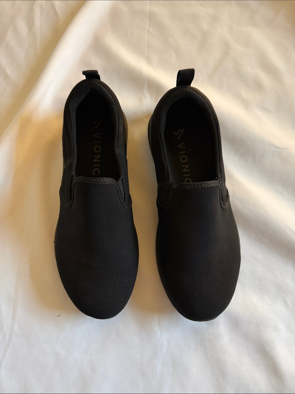 Vionic Kids Black Slip-On Canvas Sneakers